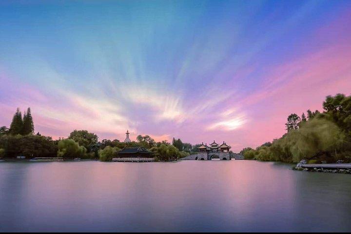 Excursão privada de meio dia ao pôr do sol em Yangzhou com passeio de barco