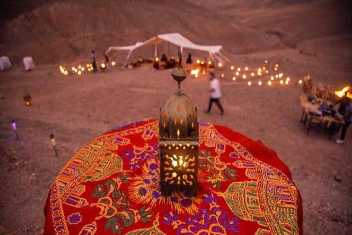Marrakech: Dinner In Desert Agafay, Sunset Camel Ride & Fire Show