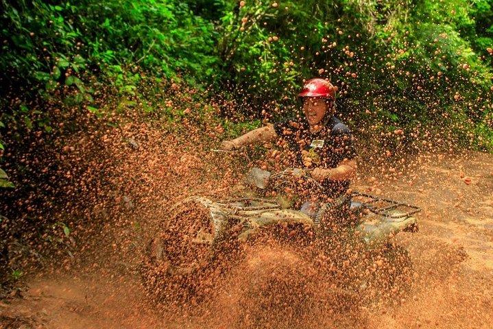 1日でアドレナリン体験（ATVを運転し、ジップラインを行い、セノーテで泳ぐ）