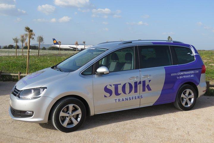 Trasferimenti cicogna - Trasferimento privato da Albufeira all'aeroporto di Faro (fino a 4 persone)