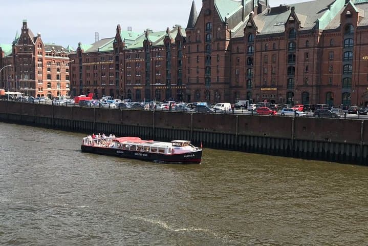 Hamburg harbor tour with a barge