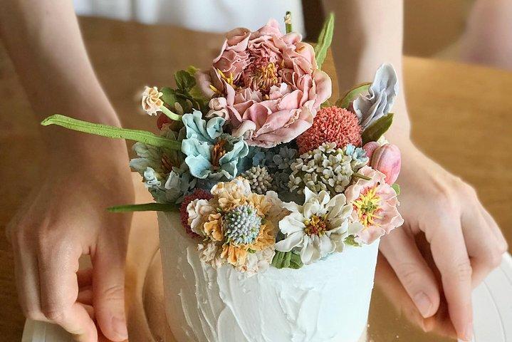 Korean soy cream flower cake ; one day class