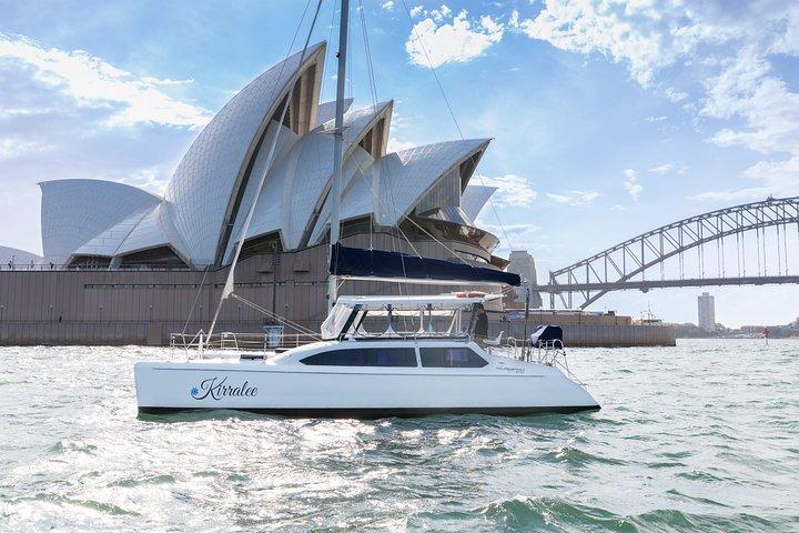 Privé catamaranverhuur in de haven van Sydney