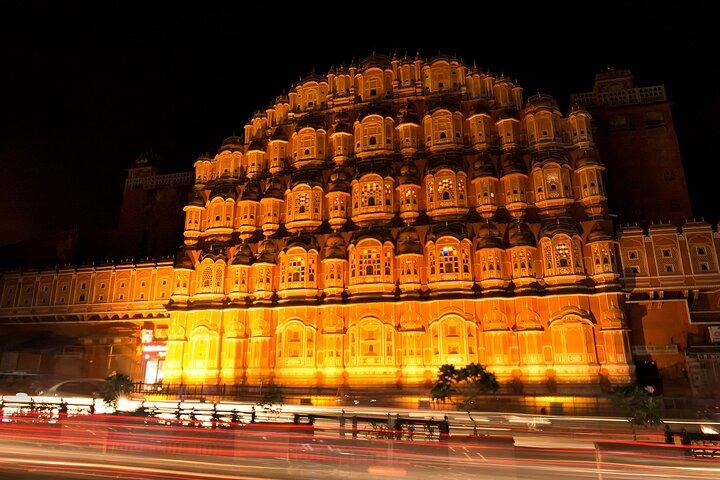 Tour guidato privato notturno di Jaipur