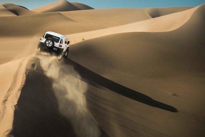 Safari mattutino nel deserto del Dubai con Dune Bashing, Sandboarding e Camel Riding