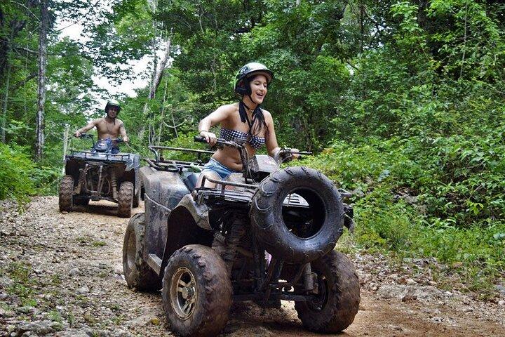 ATV (enkele) kabelbanen en cenote met vervoer vanuit Cancun