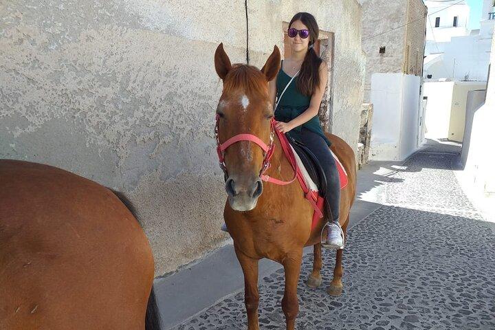 Santorini: Megalochori ridetur med guide