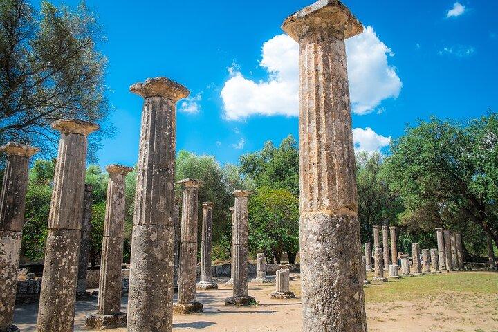 Tour privato di un giorno di Olimpia da Atene e sapori locali