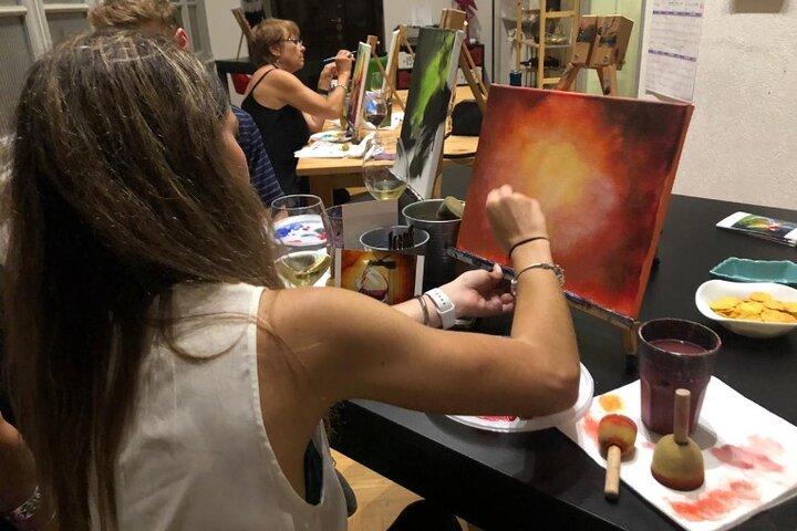 Experiencia de pintura y sorbo por la tarde en Piazza Navona