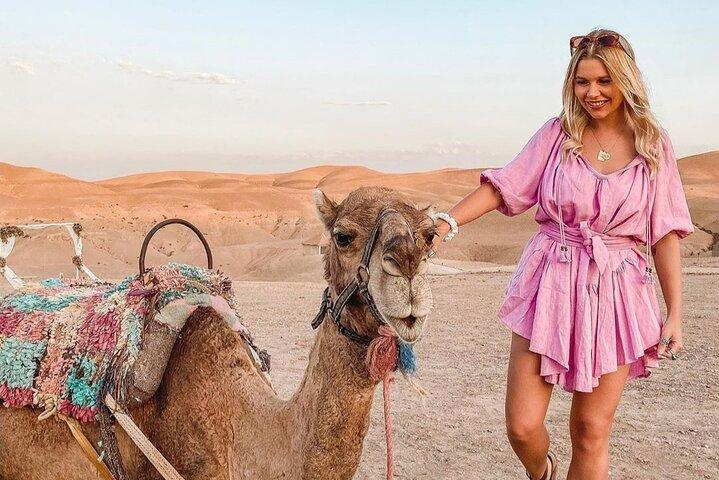 Från Marrakech till Agafay Desert Quad Bike, Camel Ride och middag