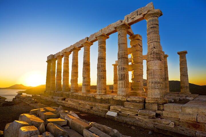 Excursão privada ao pôr do sol ao Cabo Sounion / Templo de Poseidon