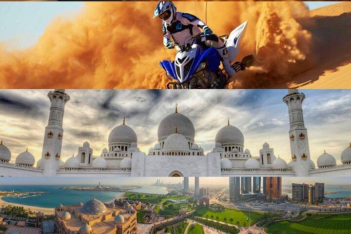 Safari de quadriciclo no deserto, jantar de churrasco, shows ao vivo e passeio pela cidade de AbuDhabi (2 dias de passeio)