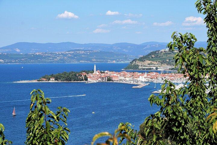 Piran e costa panorâmica da Eslovênia de Trieste