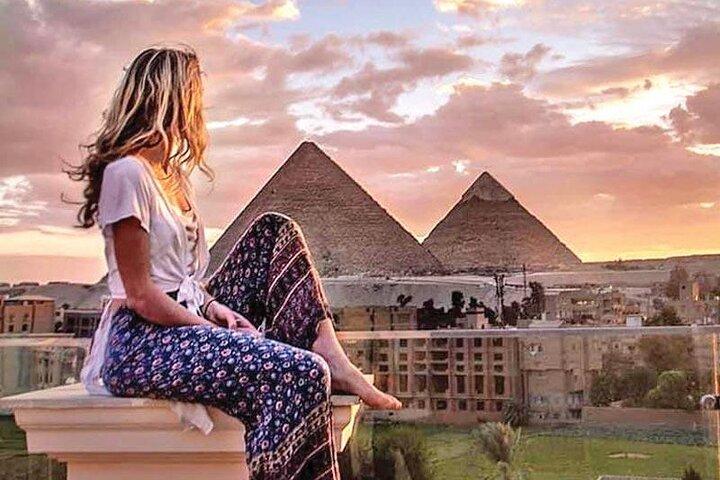 Giza pyramids & sphinx from Cairo Giza hotel with expert guide