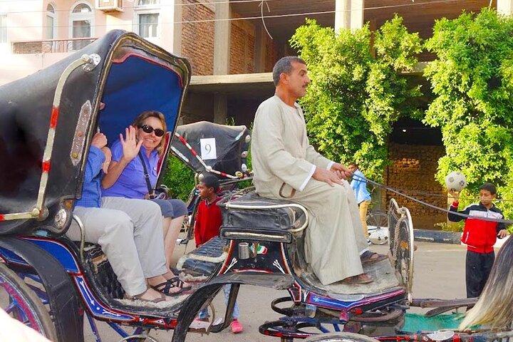 Stadstour met paard en wagen in de stad Luxor met maaltijd en frisdrank
