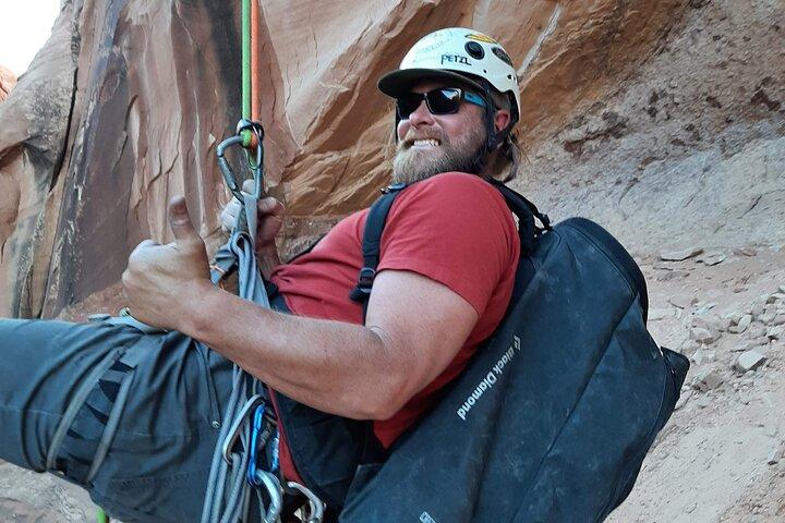 Moab Rappelling Adventure: Medieval Chamber Slot Canyon