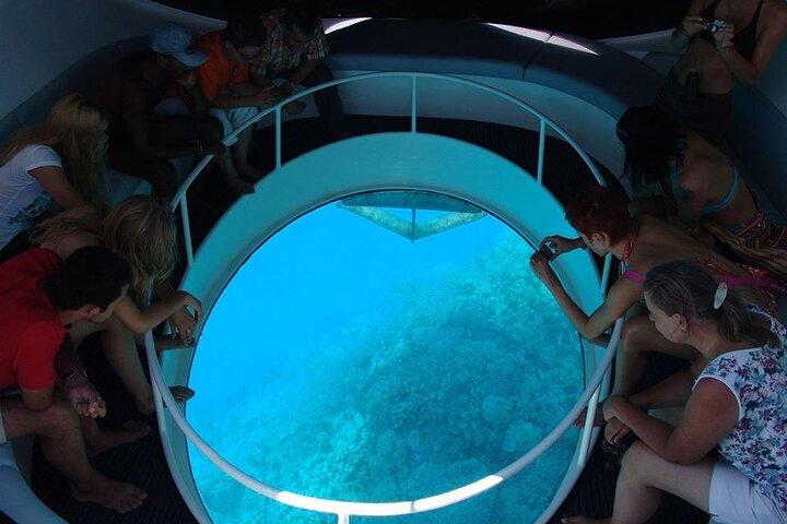 Passeio de barco com fundo de vidro e mergulho com snorkel em São Miguel, Açores