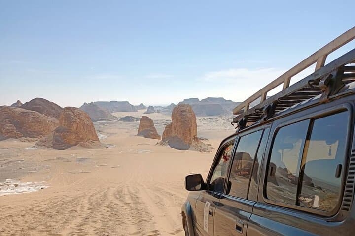 Camping in the White & Black Deserts (Bahariya Oasis) & Cairo Private transfer