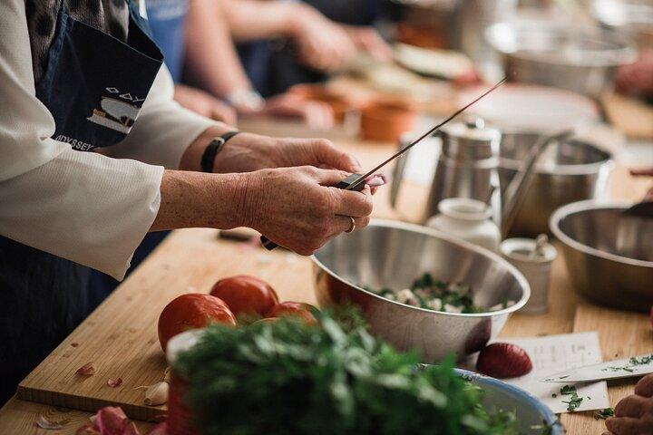 Cours de cuisine grecque traditionnelle et déjeuner bio à Poros