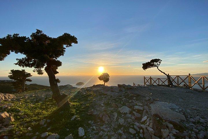 Small Group Hiking Sunset in Monolithos