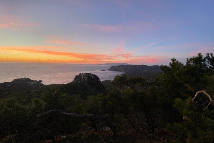 Small Group Hiking Sunset in Monolithos