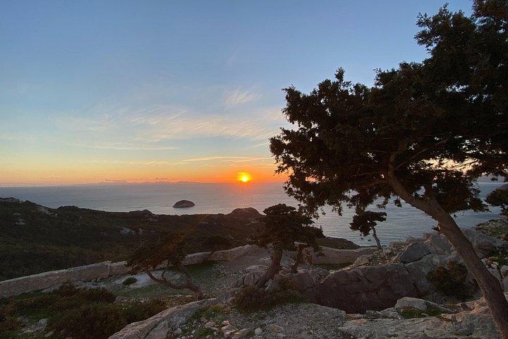 Small Group Hiking Sunset in Monolithos