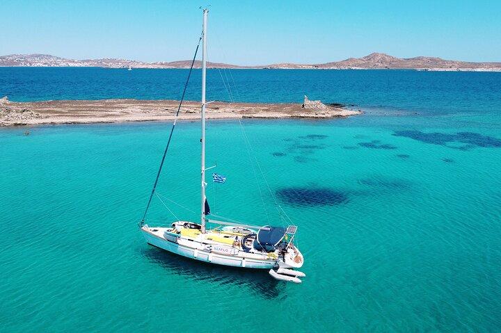 Mykonos Seglingstur till Rhenia obebodda ö + gratis transfer