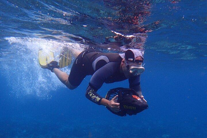 Schnorcheln Sie mit Sea Scootern in kleinen Gruppen am Mangel Halto Beach auf Aruba