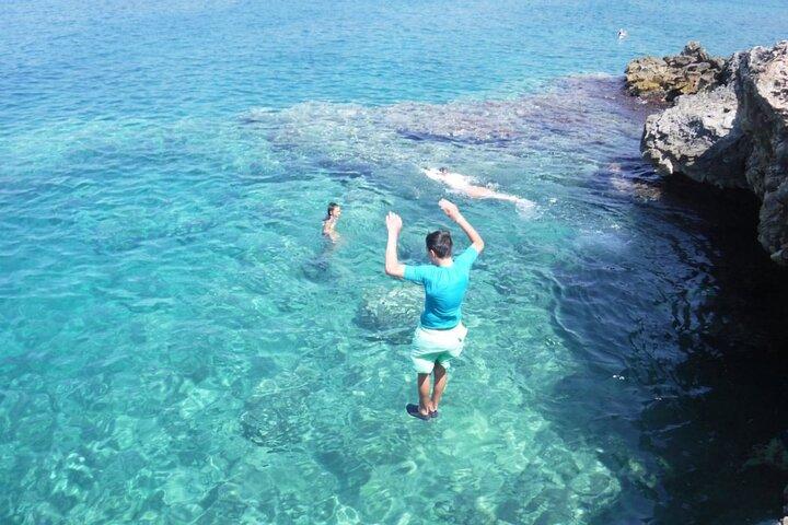 ポルト セルヴァッジョ カヤック ツアー + ダイビング + 冷泉浴