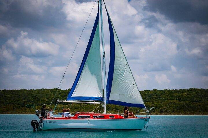 Laguna Bacalar での 6 時間のディープ ナビゲーション: セノーテ、島々、ストロマトライト。