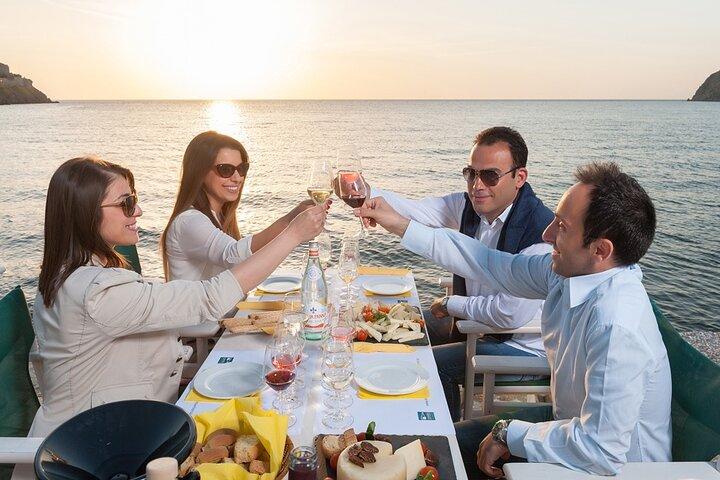 Lemnos wine and cheese pairing at sunset - private wine tasting