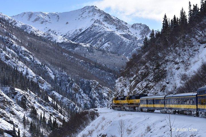 アラスカ鉄道オーロラ冬アンカレッジフェアバンクス片道へ
