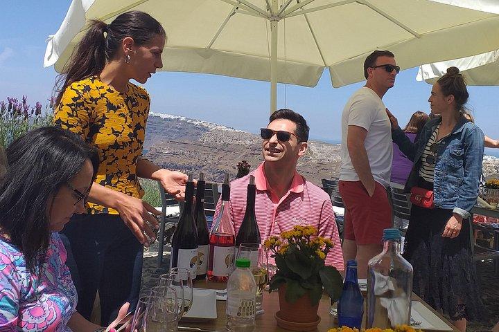 Santorini Weintour : Gemeinsame Verkostung in 3 Weingütern