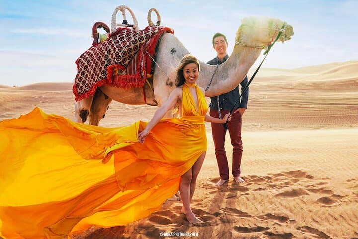 Dubai Flying Dress Photo and Video shoot in Desert