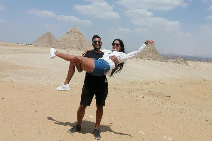 Giza Pyramids Sphinx Camel Ride Lunch with Camera Photographer