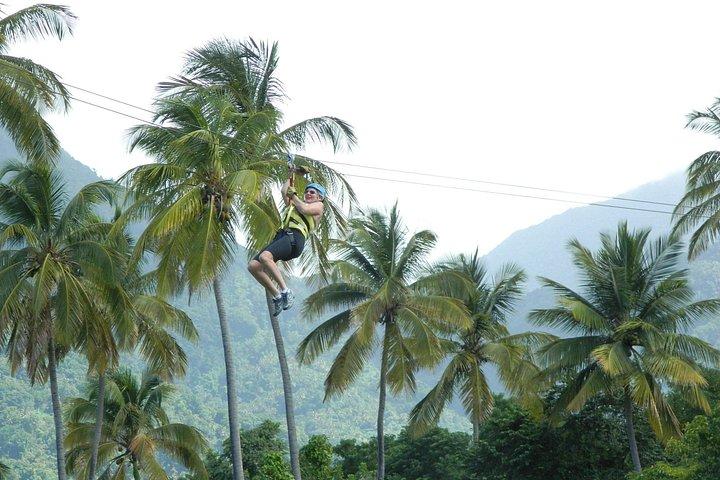 Soufriere Catamaran Excursion with Zip Lining from Castries