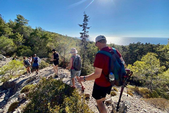 Small Group Hiking Sunset in Monolithos