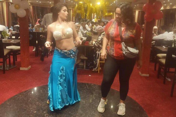 Dinner Nile Cruise belly dancer open buffer tanora show sailing on Nile