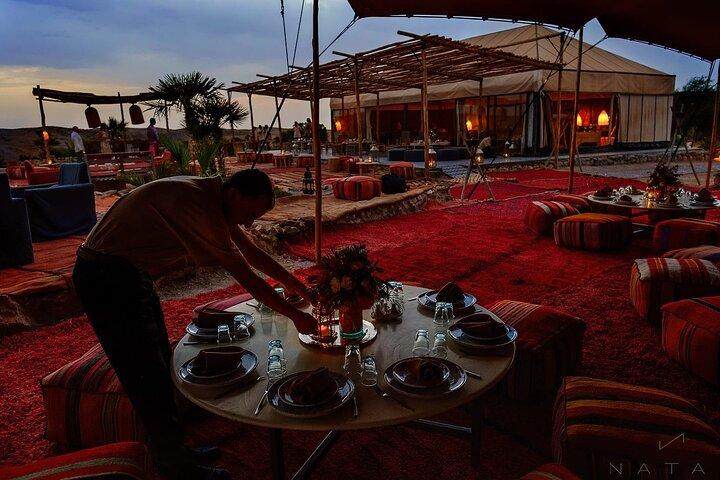 Marrakech: Dinner In Desert Agafay, Sunset Camel Ride & Fire Show