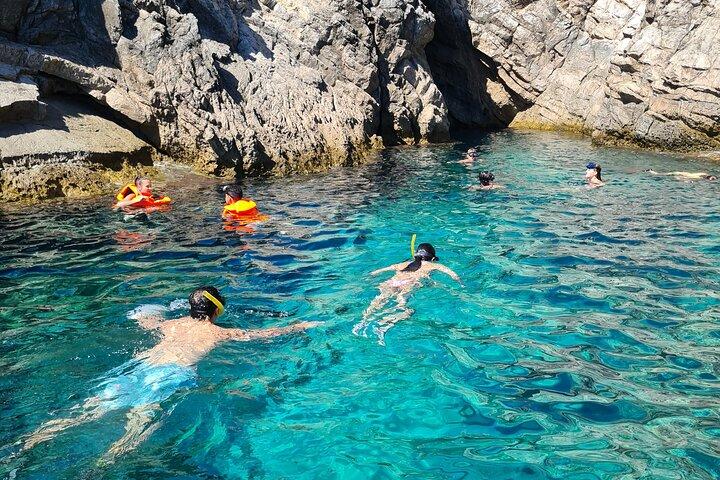 ドゥブロヴニク青の洞窟、緑の洞窟、砂浜、旧市街のパノラマ