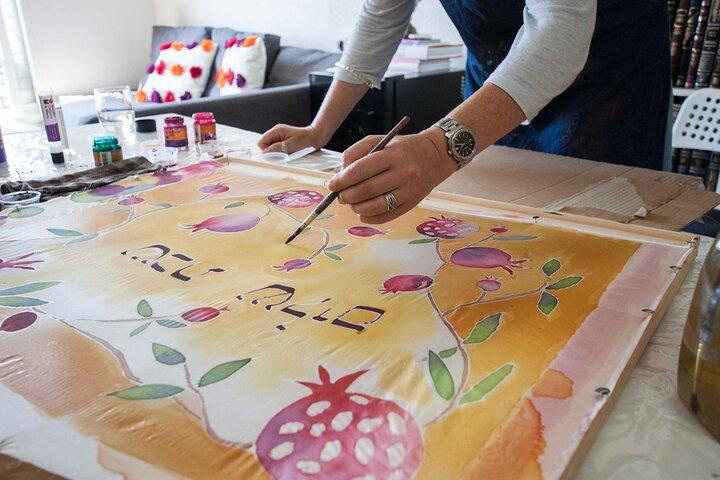 エルサレムのプライベートシルクペインティングワークショップ - スカーフを作る -