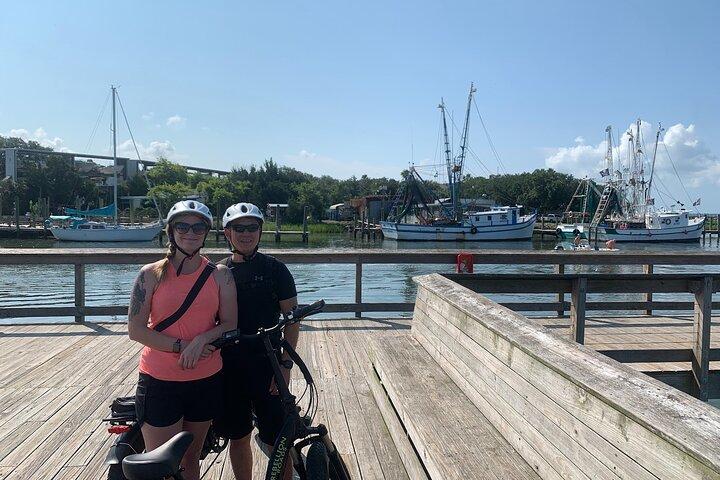 Tour panoramico in e-bike del porto di Charleston e della fauna selvatica + sosta per frullati