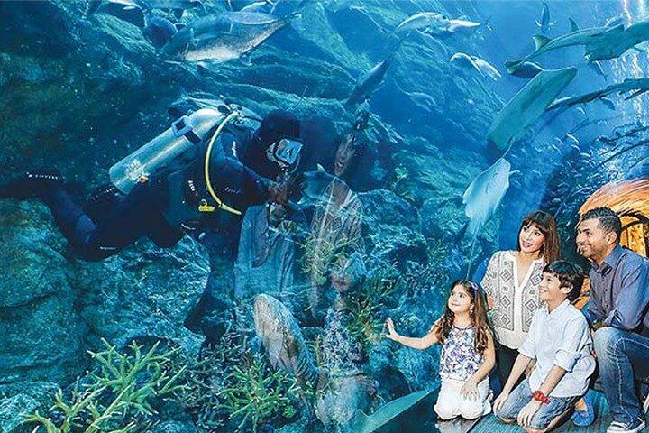Visite d'une journée complète de la ville de Dubaï avec billet pour Burj Khalifa et le zoo sous-marin