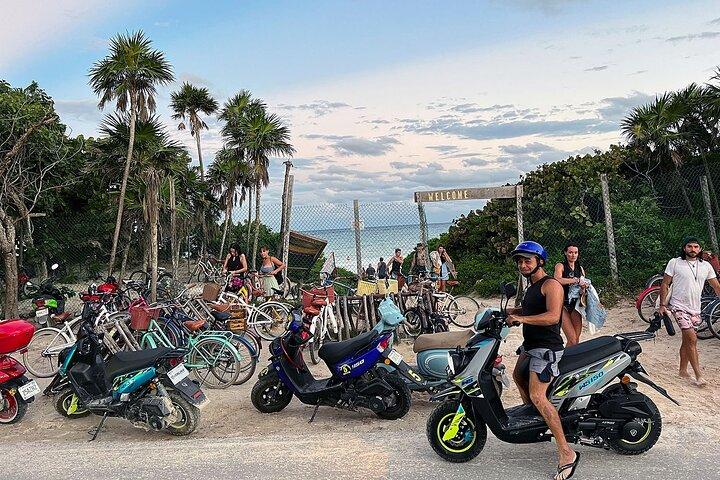 トゥルム遺跡スクーター/ATV/E-バイク ツアー、シュノーケル/水泳/パドルボード セノーテ + ランチ