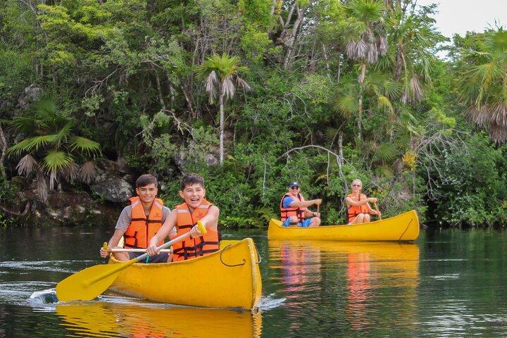 4 privata cenoter, zip-linjer, kanoter och Maya Village med utsökt lunch