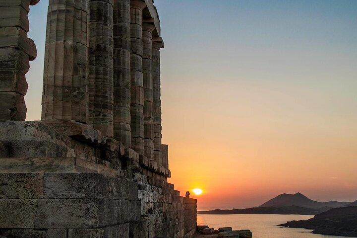 Tour privato al tramonto a Capo Sounio, Tempio di Poseidone