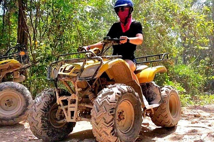 Extreme Adventure in Cobá (ATVs + Zip Lines + Cenote + Buffet)
