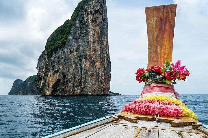 Excursion d'une demi-journée autour des îles Phi Phi en bateau privé à longue queue depuis Phi Phi