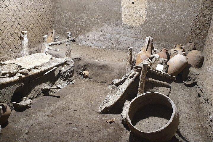 ナポリ発ポンペイとヘルクラネウムの日帰り旅行 (ランチ付き)