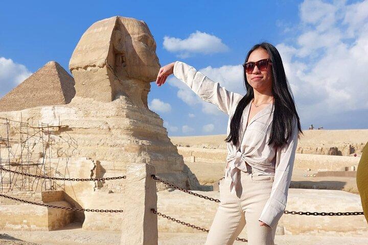 4 timers privat tur i Giza-pyramiderne, sfinx med frokost, kameltur